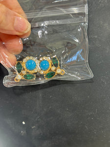 Vintage Sarah Coventry Flower Clip On Cabochon Earrings