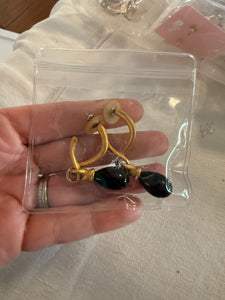 Vintage Matte Gold with Glass Bead Drop Earrings