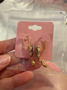 Vintage Black Cloisonné Dangle Drop Earrings