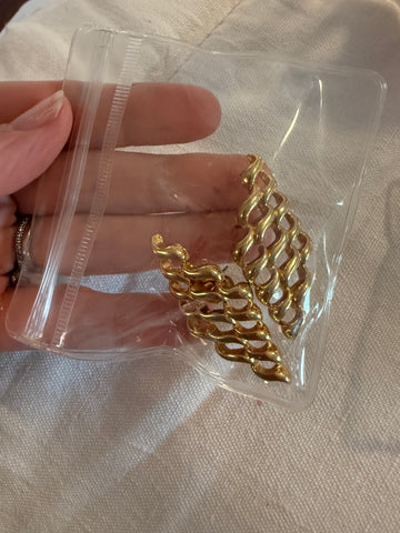 Vintage Gold Cage Post Earrings