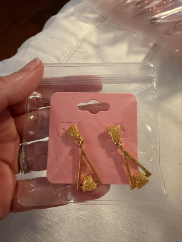 Vintage Matte Gold Petite Gold Drop Post Earrings