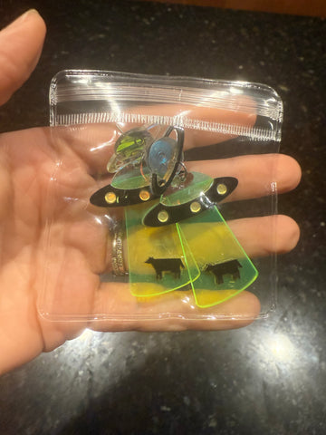 Vintage Alien Cow Post Earrings