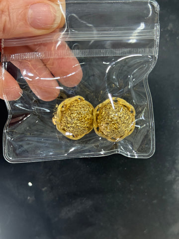 Vintage Gold Kraner Round Nest Stud Clip On Earrings