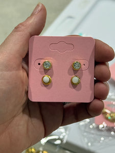Set Of Vintage Stud Post Earrings
