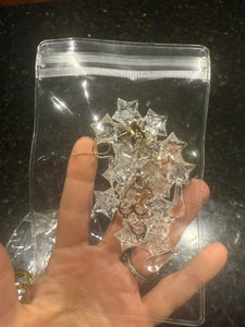 Vintage Clear Acrylic Star Layered Dangle Post Earrings