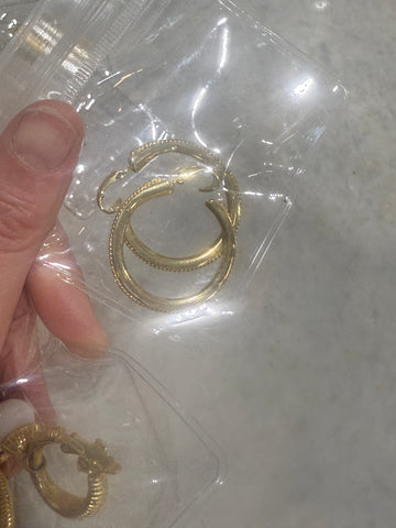 Vintage Gold Thin Clio On Earrings