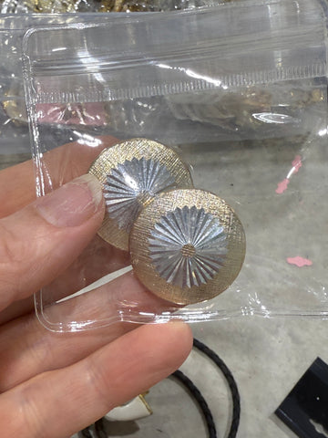 Vintage Gold and Silver Sunburst Clip On Earrings
