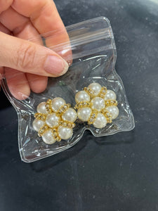 Vintage Gold and Pearl Clip On Earrings