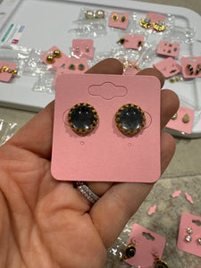 Vintage Blue Cabachon Post Studs