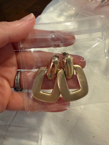 Vintage Gold Door Knocker Post Earrings