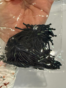 Vintage Large Black Party Sequin Clip On Earrings