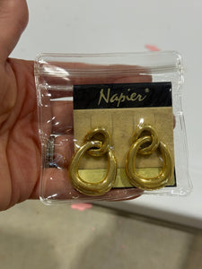 Vintage Napier Gold Drop Earrings