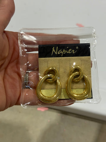Vintage Napier Gold Drop Earrings