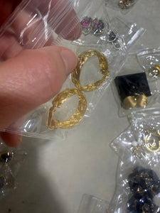 Vintage Gold Etched Clip On Hoops