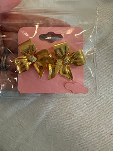Vintage Gold Bow Stud Post Earrings