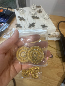 Large Swirl Rope Gold clip On Earrings