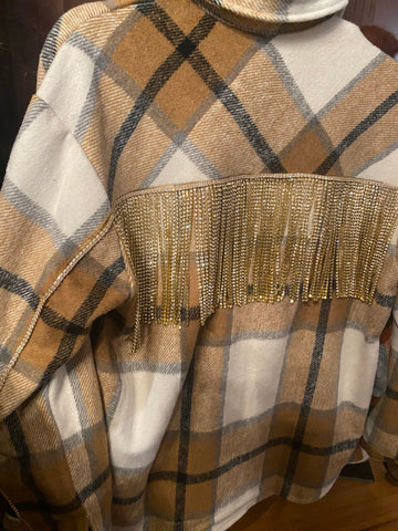 Gold Rhinestone Fringe Jacket